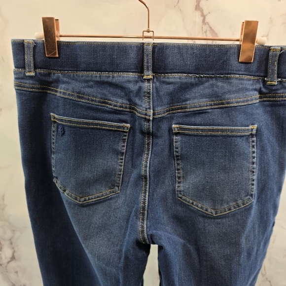 Betabrand Jeans Womens Medium Long Dark Wash Straight Denim Jegging High Rise - Picture 6 of 11